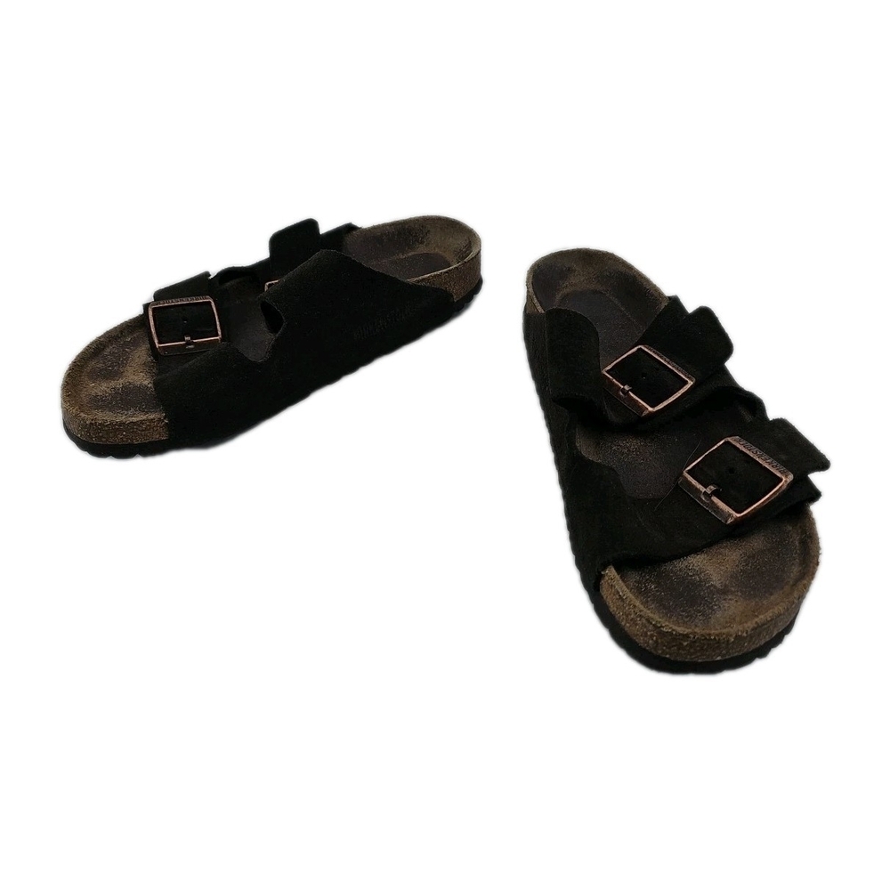 Birkenstock Brown Leather Double Strap Buckle Cork Sandals Women's Size 7.5 38